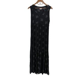Universal Thread Womens Black Bohemian Print Sleeveless Maxi Dress Large